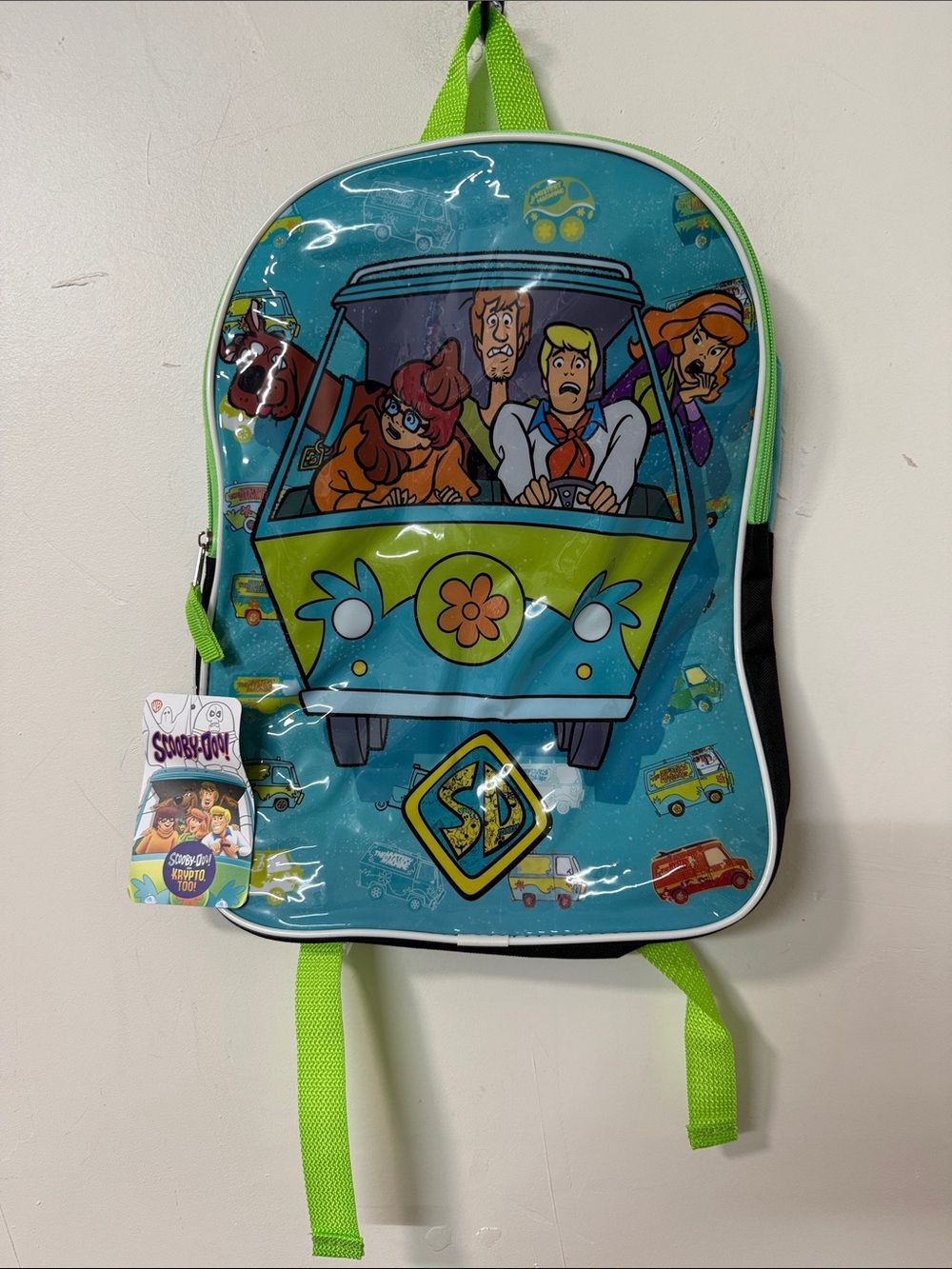 Warner Bros. Scooby-Doo Backpack in Teal and Lime Green